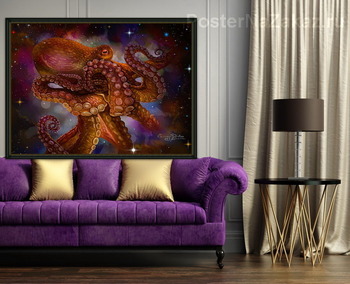 Модульная картина осьминог и звезды