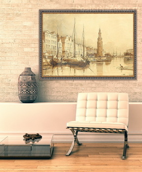 Модульная картина Амстердам. Башня Монталбан. 1870