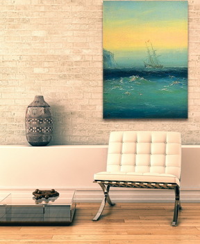 Модульная картина ТУМАННОЕ УТРО У БЕРЕГА