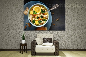 Модульная картина Куриный суп с макаронами