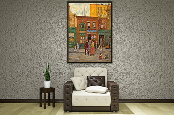 Модульная картина Магазины в Гарлеме, Нью-Йорк