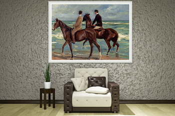 Модульная картина Два всадника на пляже