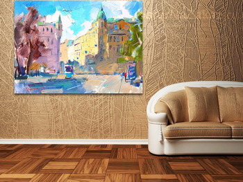 Модульная картина Свет на домах