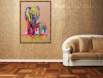 Модульная картина Слоны