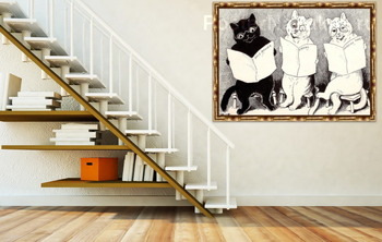 Модульная картина Три кошки, читающие ежедневные газеты