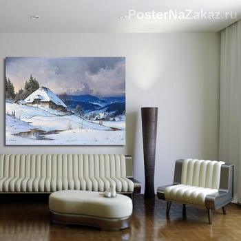 Модульная картина Бурная погода в заснеженном Шварцвальде