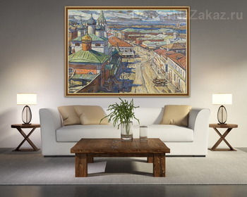 Модульная картина Вид на церковь Святого Иоанна Крестителя от Рождественской улицы, Нижний Новгород