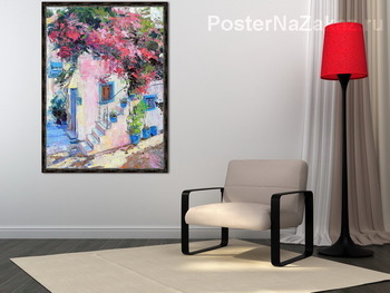 Модульная картина Цветущий дворик