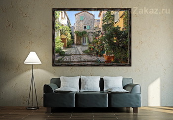 Модульная картина Цветочный дворик