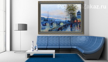 Модульная картина Париж. Эйфелева башня. (Т. Кинкейд)