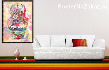 Модульная картина Московская матрешка