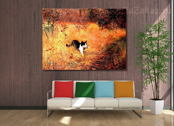 Модульная картина Кошка на охоте