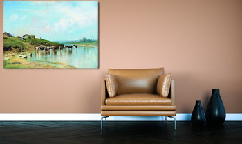 Модульная картина Полдень.Коровы в воде