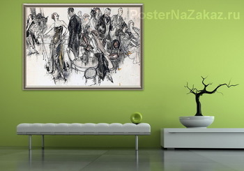 Модульная картина Общественное мероприятие, иллюстрация для Cosmopolitan, 1924