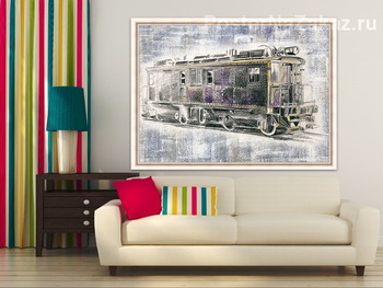 Модульная картина Американский старинный поезд Ингерсол