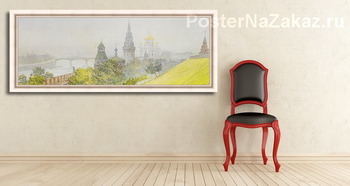 Модульная картина Вид на Москву с Кремлем и Спаским собором
