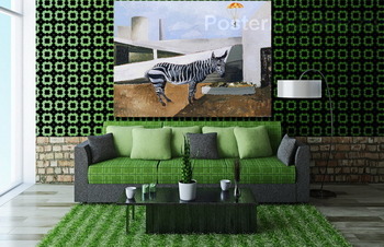 Модульная картина Зебра и парашютист