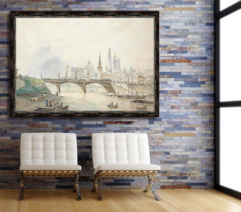 Модульная картина Вид на Московский Кремль и реку