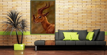 Модульная картина Газель и птичка