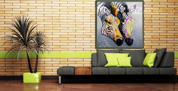 Модульная картина Цветные зебры