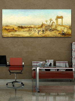 Модульная картина Ношение воды из фонтана