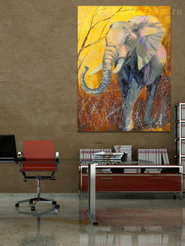 Модульная картина Слон