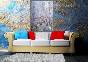 Модульная картина Город, дождь