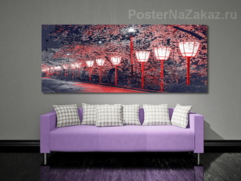 Модульная картина Ночной Киото