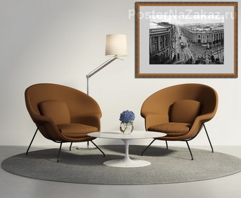 Модульная картина Угол Невского и Садовой во время снега 24 мая 1908 года