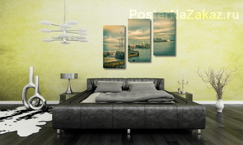 Модульная картина Петербург. Вид с Биржевого моста.