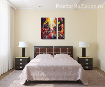 Модульная картина Вечерний проспект