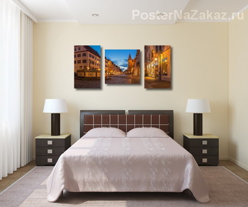 Модульная картина Вечер на старой площади 