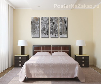 Модульная картина Зимние ветви