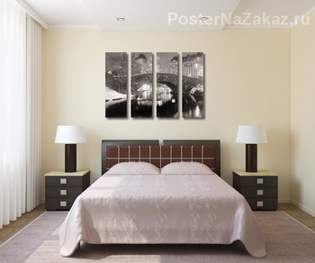 Модульная картина Центральный парк-водоём зимой,1957г.