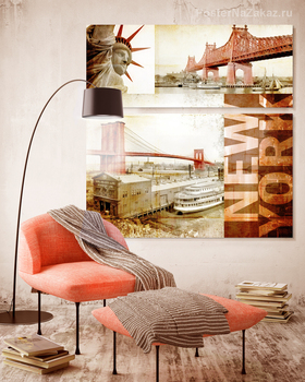Модульная картина Мосты Нью-Йорка