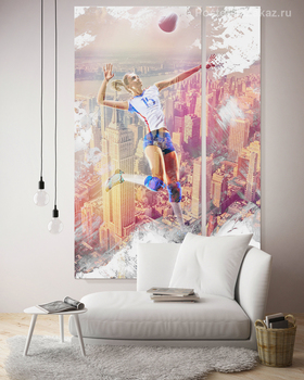 Модульная картина Полет в волейболе