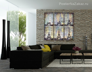 Модульная картина Коллаж Эйфелева башня