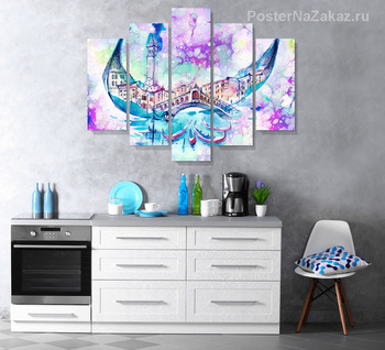 Модульная картина Яркая Венеция