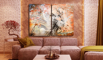 Модульная картина Париж винтаж