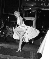   Постер Мерлин Монро позирующая на решётке подземки,1954г.