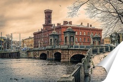   Постер Старо-Калинкин мост в Санкт-Петербурге.