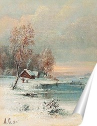   Постер Побережье в зимний период