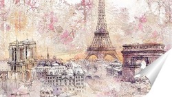   Постер Парижская архитектура
