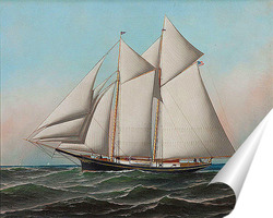   Постер Американская яхта "Летающий флаг" яхт-клуба Нью-Йорка