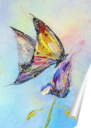   Постер Бабочка и цветок