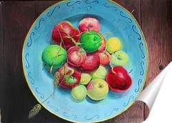  Красное яблоко в карамели, натюрморт