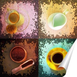  coffee Cup on marble background	