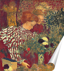   Постер Женщина в полосатом платье