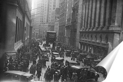  Толпа на Уолл Стритт после краха фондового рынка в 1929г.