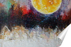   Постер Жёлтая луна над городом
